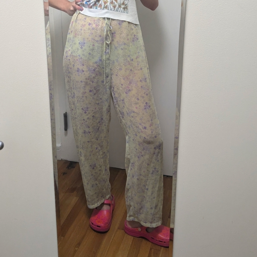 Vintage Sarah Spencer intimates floral sheer pants